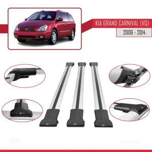Kia Grand Carnival (VQ) 2006-2014 Arası ile Uyumlu FLY Model Ara Atkı Tavan Barı GRİ 3 ADET BAR - Görsel 5