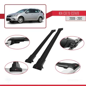 Kia Ceed SPORTSWAGON 2009-2012 Arası ile uyumlu FLY Model Ara Atkı Tavan Barı SİYAH thumb 5