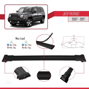 Jeep Patriot 2007-2017 Arası ile uyumlu FLY Model Ara Atkı Tavan Barı SİYAH - Görsel 4