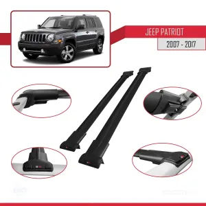 Jeep Patriot 2007-2017 Arası ile uyumlu FLY Model Ara Atkı Tavan Barı SİYAH - Görsel 5