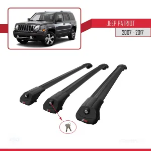 Jeep Patriot 2007-2017 Arası ile uyumlu ACE-1 Ara Atkı Tavan Barı SİYAH 3 ADET BAR - Görsel 4