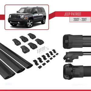 Jeep Patriot 2007-2017 Arası ile uyumlu ACE-1 Ara Atkı Tavan Barı SİYAH 3 ADET BAR - Görsel 5