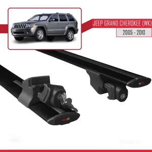 Jeep Grand Cherokee 2005-2010 Arası ile uyumlu HOOK Model Anahtar Kilitli Ara Atkı Tavan Barı SİYAH - Görsel 5