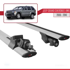 Jeep Grand Cherokee 2005-2010 Arası ile uyumlu HOOK Model Anahtar Kilitli Ara Atkı Tavan Barı GRİ - Görsel 5