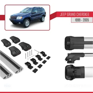 Jeep Grand Cherokee 1999-2005 Arası ile uyumlu ACE-1 Ara Atkı Tavan Barı GRİ - Görsel 5