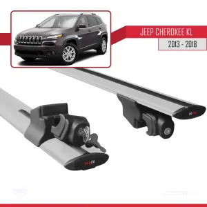 Jeep Cherokee (KL) 2013-2018 Arası ile uyumlu HOOK Model Anahtar Kilitli Ara Atkı Tavan Barı GRİ thumb 5