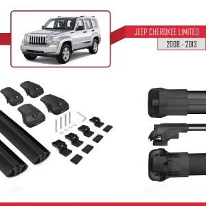Jeep Cherokee (KK) 2008-2013 Arası ile uyumlu ACE-1 Ara Atkı Tavan Barı SİYAH - Görsel 5