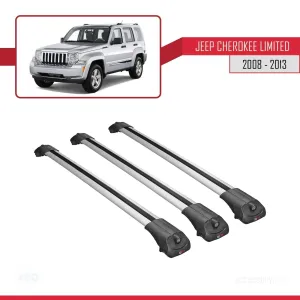 Jeep Cherokee (KK) 2008-2013 Arası ile uyumlu ACE-1 Ara Atkı Tavan Barı GRİ 3 ADET BAR - Görsel 3
