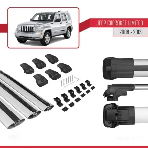 Jeep Cherokee (KK) 2008-2013 Arası ile uyumlu ACE-1 Ara Atkı Tavan Barı GRİ 3 ADET BAR - Görsel 5
