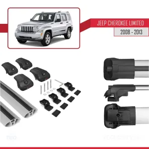 Jeep Cherokee (KK) 2008-2013 Arası ile uyumlu ACE-1 Ara Atkı Tavan Barı GRİ - Görsel 5