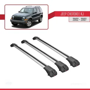 Jeep Cherokee (KJ) 2002-2007 Arası ile uyumlu ACE-1 Ara Atkı Tavan Barı GRİ 3 ADET BAR - Görsel 3