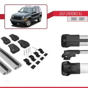 Jeep Cherokee (KJ) 2002-2007 Arası ile uyumlu ACE-1 Ara Atkı Tavan Barı GRİ - Görsel 5