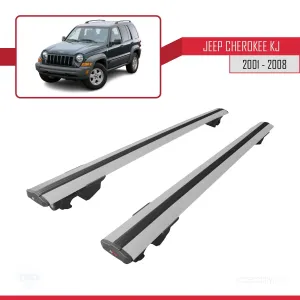 Jeep Cherokee (KJ) 2001-2008 Arası ile uyumlu HOOK Model Anahtar Kilitli Ara Atkı Tavan Barı GRİ - Görsel 4