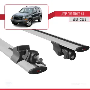 Jeep Cherokee (KJ) 2001-2008 Arası ile uyumlu HOOK Model Anahtar Kilitli Ara Atkı Tavan Barı GRİ - Görsel 5