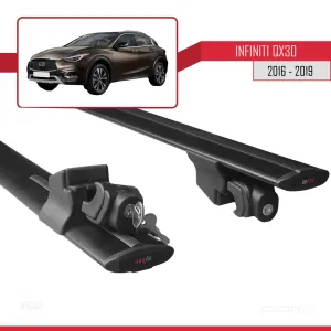 İnfiniti QX30 2016-2019 Arası ile uyumlu HOOK Model Anahtar Kilitli Ara Atkı Tavan Barı SİYAH - Görsel 5