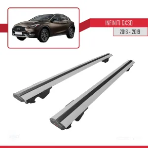 İnfiniti QX30 2016-2019 Arası ile uyumlu HOOK Model Anahtar Kilitli Ara Atkı Tavan Barı GRİ - Görsel 4