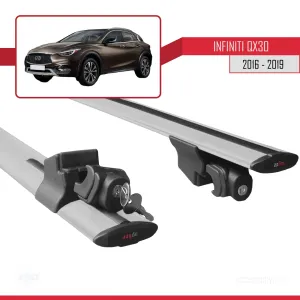 İnfiniti QX30 2016-2019 Arası ile uyumlu HOOK Model Anahtar Kilitli Ara Atkı Tavan Barı GRİ - Görsel 5
