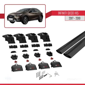 Infiniti QX30 (H15) 2017-2019 Arası ile uyumlu ACE-2 Ara Atkı Tavan Barı SİYAH - Görsel 5