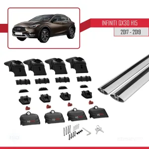 Infiniti QX30 (H15) 2017-2019 Arası ile uyumlu ACE-2 Ara Atkı Tavan Barı GRİ - Görsel 5