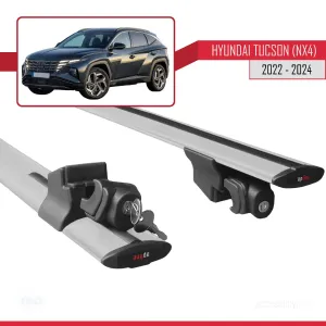Hyundai Tucson 2022 ve Sonrası uyumlu HOOK Model Anahtar Kilitli Ara Atkı Tavan Barı GRİ - Görsel 5
