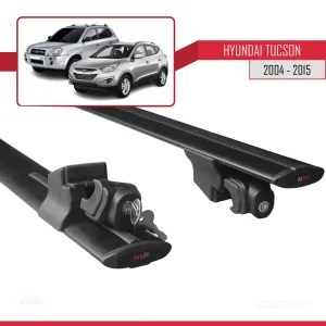 Hyundai Tucson 2004-2015 Arası ile uyumlu HOOK Model Anahtar Kilitli Ara Atkı Tavan Barı SİYAH - Görsel 5
