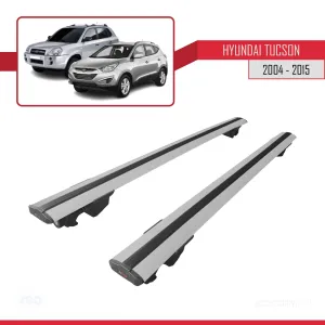 Hyundai Tucson 2004-2015 Arası ile uyumlu HOOK Model Anahtar Kilitli Ara Atkı Tavan Barı GRİ - Görsel 4