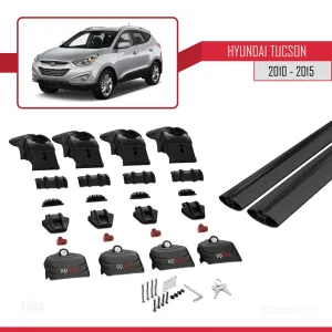 Hyundai Tucson (LM) 2010-2015 Arası ile uyumlu ACE-2 Ara Atkı Tavan Barı SİYAH - Görsel 5