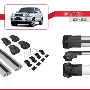 Hyundai Tucson (JM) 2004-2009 Arası ile uyumlu ACE-1 Ara Atkı Tavan Barı GRİ - Görsel 5
