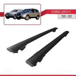 Hyundai Santa Fe 2001-2012 Arası ile uyumlu HOOK Model Anahtar Kilitli Ara Atkı Tavan Barı SİYAH - Görsel 4