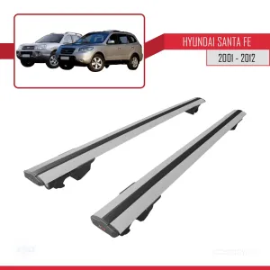 Hyundai Santa Fe 2001-2012 Arası ile uyumlu HOOK Model Anahtar Kilitli Ara Atkı Tavan Barı GRİ - Görsel 4