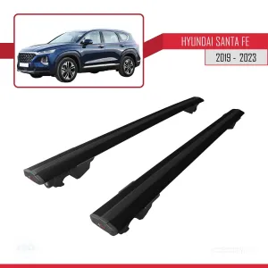 Hyundai Santa Fe (TM) 2019-2023 Arası ile uyumlu HOOK Model Anahtar Kilitli Ara Atkı Tavan Barı SİYAH - Görsel 4