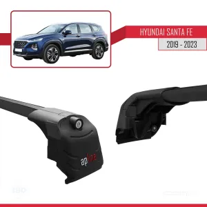 Hyundai Santa Fe (TM) 2019-2023 Arası ile uyumlu ACE-2 Ara Atkı Tavan Barı SİYAH - Görsel 5