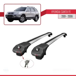 Hyundai Santa Fe (SM) 2001-2006 Arası ile uyumlu ACE-1 Ara Atkı Tavan Barı GRİ - Görsel 4