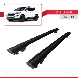 Hyundai Santa Fe (DM) 2013-2018 Arası ile uyumlu HOOK Model Anahtar Kilitli Ara Atkı Tavan Barı SİYAH - Görsel 4
