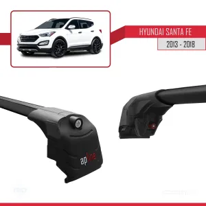 Hyundai Santa Fe (DM) 2013-2018 Arası ile uyumlu ACE-2 Ara Atkı Tavan Barı SİYAH - Görsel 4