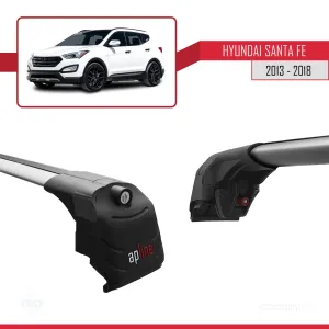 Hyundai Santa Fe (DM) 2013-2018 Arası ile uyumlu ACE-2 Ara Atkı Tavan Barı GRİ - Görsel 4