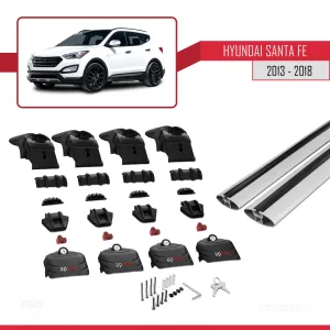 Hyundai Santa Fe (DM) 2013-2018 Arası ile uyumlu ACE-2 Ara Atkı Tavan Barı GRİ - Görsel 5