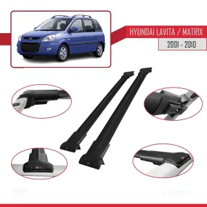 Hyundai Lavita / Matrix (FC) 2001-2010 Arası ile uyumlu FLY Model Ara Atkı Tavan Barı SİYAH - Görsel 5