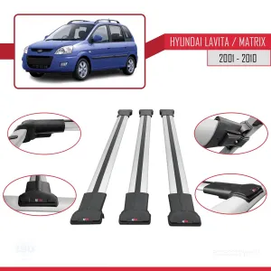 Hyundai Lavita / Matrix (FC) 2001-2010 Arası ile uyumlu FLY Model Ara Atkı Tavan Barı GRİ 3 ADET BAR - Görsel 5