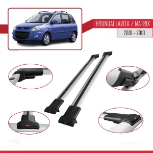 Hyundai Lavita / Matrix (FC) 2001-2010 Arası ile uyumlu FLY Model Ara Atkı Tavan Barı GRİ - Görsel 5