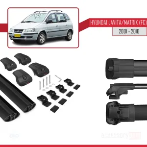 Hyundai Lavita / Matrix (FC) 2001-2010 Arası ile uyumlu ACE-1 Ara Atkı Tavan Barı SİYAH - Görsel 5