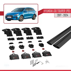 Hyundai i30 Tourer (PD) 2017 ve Sonrası ile uyumlu ACE-2 Ara Atkı Tavan Barı SİYAH - Görsel 5