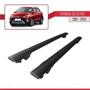 Hyundai i20 Active 2015-2020 Arası ile uyumlu HOOK Model Anahtar Kilitli Ara Atkı Tavan Barı SİYAH - Görsel 4