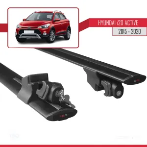 Hyundai i20 Active 2015-2020 Arası ile uyumlu HOOK Model Anahtar Kilitli Ara Atkı Tavan Barı SİYAH - Görsel 5