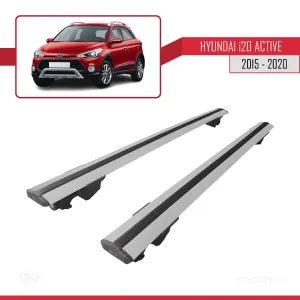 Hyundai i20 Active 2015-2020 Arası ile uyumlu HOOK Model Anahtar Kilitli Ara Atkı Tavan Barı GRİ - Görsel 4