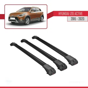 Hyundai i20 ACTIVE 2015-2020 Arası ile uyumlu ACE-1 Ara Atkı Tavan Barı SİYAH 3 ADET BAR - Görsel 3