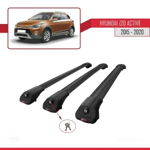 Hyundai i20 ACTIVE 2015-2020 Arası ile uyumlu ACE-1 Ara Atkı Tavan Barı SİYAH 3 ADET BAR - Görsel 4