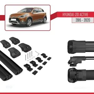 Hyundai i20 ACTIVE 2015-2020 Arası ile uyumlu ACE-1 Ara Atkı Tavan Barı SİYAH - Görsel 5