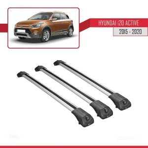 Hyundai i20 ACTIVE 2015-2020 Arası ile uyumlu ACE-1 Ara Atkı Tavan Barı GRİ 3 ADET BAR - Görsel 3