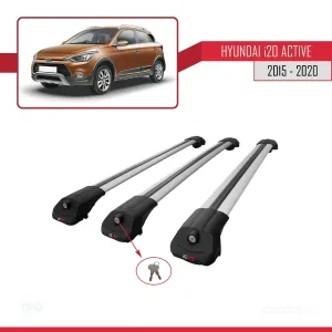 Hyundai i20 ACTIVE 2015-2020 Arası ile uyumlu ACE-1 Ara Atkı Tavan Barı GRİ 3 ADET BAR - Görsel 4